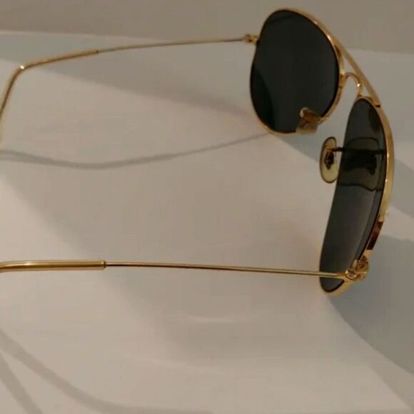 VTG B&L USA Ray-Ban Gold Aviator 58mm + OG Bausch & Lomb Case G15 Glass Lenses - Picture 4 of 9